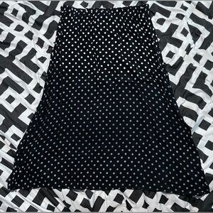 Black and White Polka Dots Midi Skirt